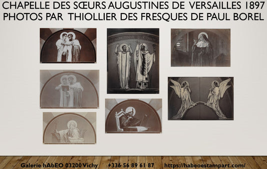 Thiollier Lot photos des fresques de Borel à la Chapelle des sœurs Augustines de Versailles 1897