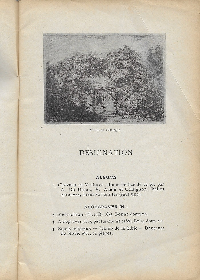 Catalogue vente estampes XVI XVII XVIII XIX Dessins 1920