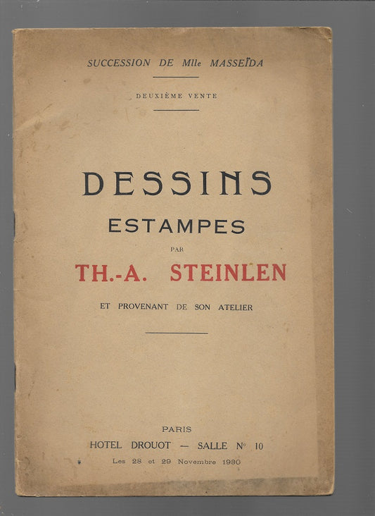 Steinlen Catalogue Vente Dessins Estampes 1930
