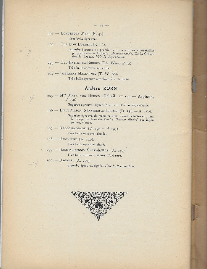 Catalogue Estampes & Livres sur l'Art 1925