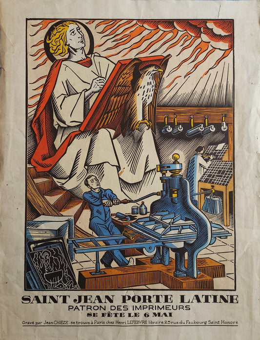 Chièze Saint Jean Porte Latine patron des Imprimeurs 1941