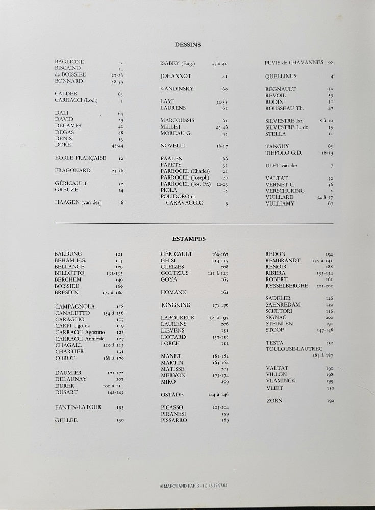 Prouté Catalogue Fragonard 1989 Dessins Estampes