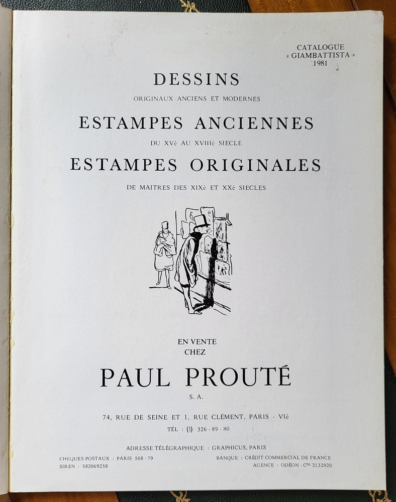 Prouté Catalogue Giambattista 1981 Dessins Estampes