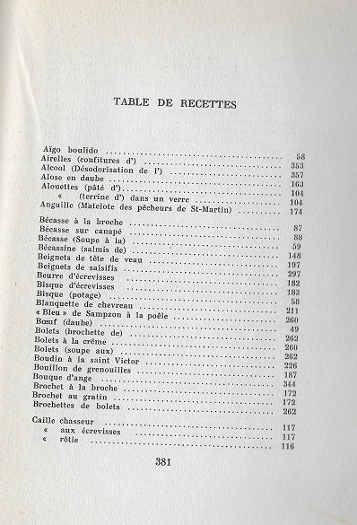 Forot Chièze Odeurs de forêt et fumets de table 1963