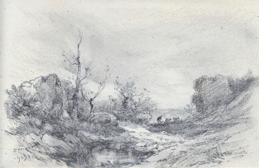 Noirot 56 Gardeuse de chèvres près des rochers et d’une mare (1923)