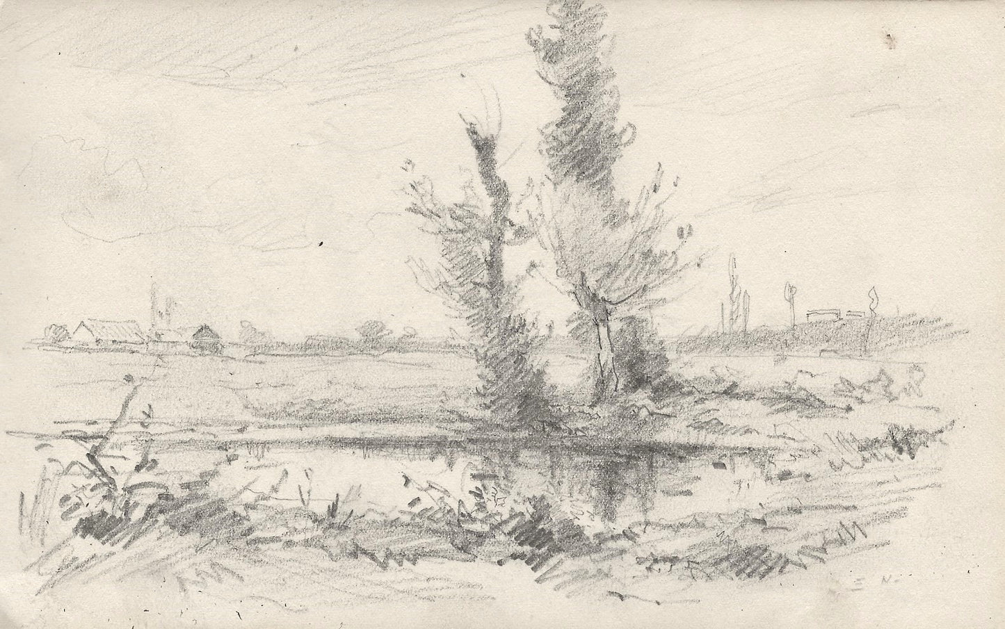 Noirot 70 Deux arbres au bord d’une mare (1911)