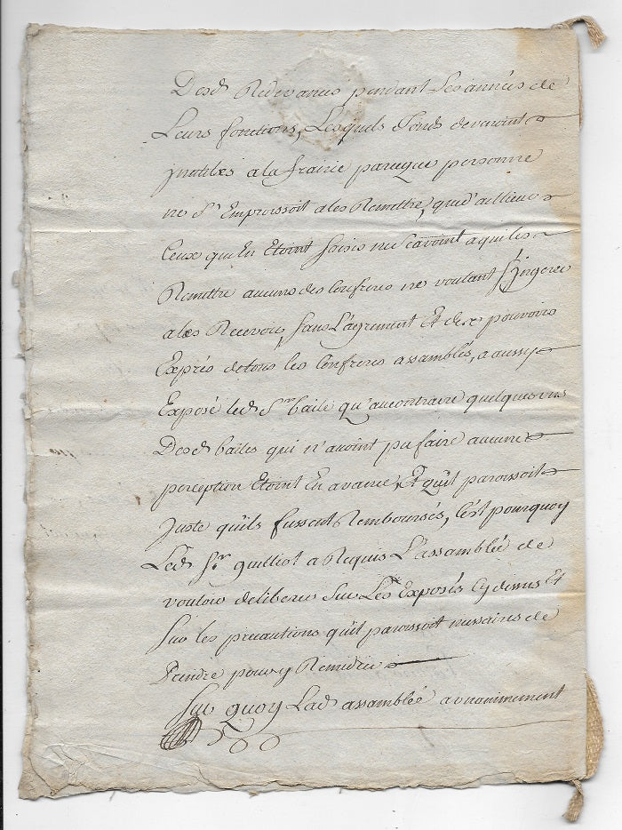 Confrérie du Saint-Esprit 18 mars 1756 Clermont-Ferrand