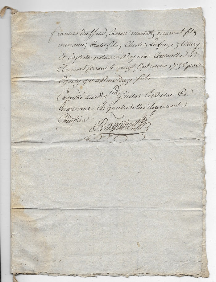 Confrérie du Saint-Esprit 18 mars 1756 Clermont-Ferrand