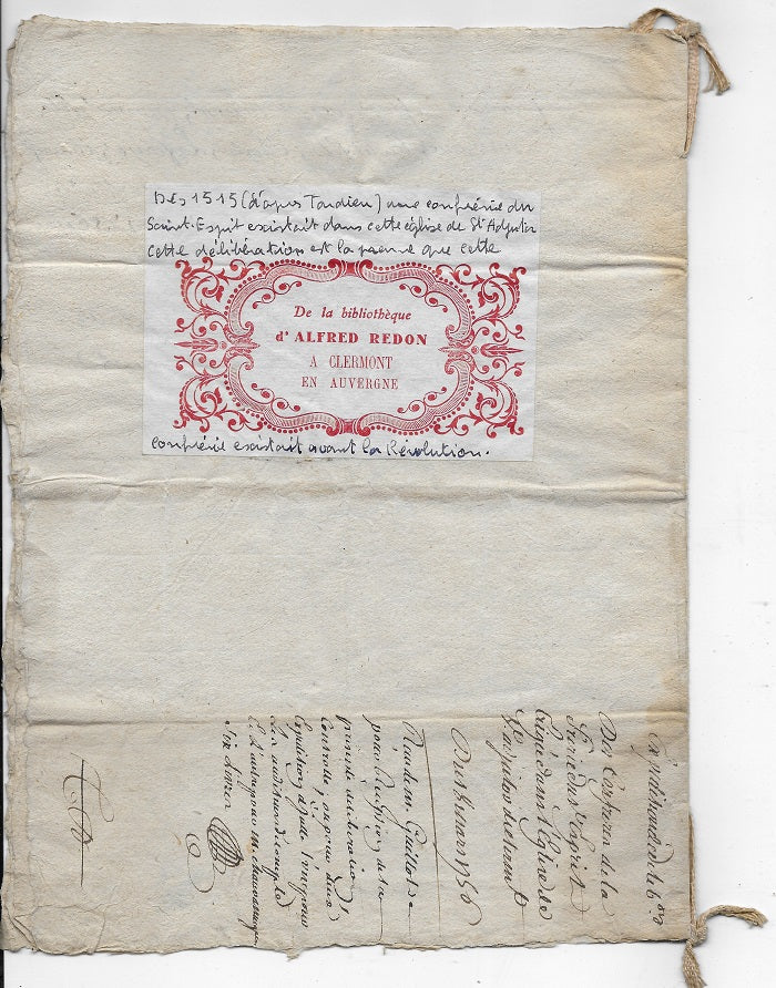 Confrérie du Saint-Esprit 18 mars 1756 Clermont-Ferrand