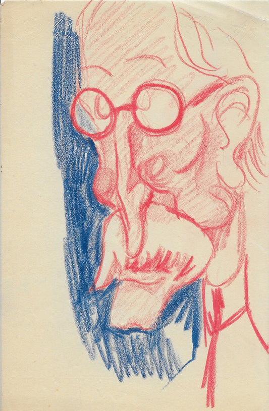 Sel Portrait charge de Léon Blum vers 1936