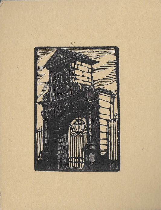 Thuaire Lyon Portail d'un Parc avec armoiries c. 1920