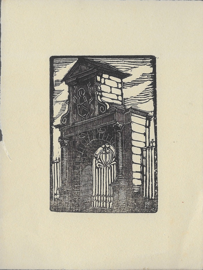 Thuaire Lyon Portail d'un Parc avec armoiries c. 1920