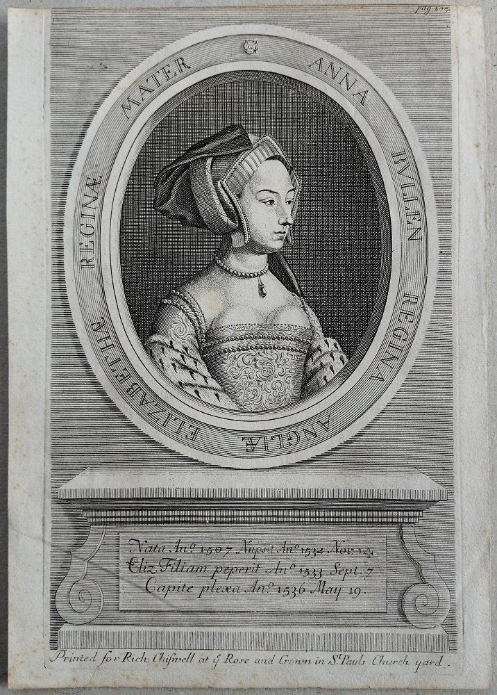 White Portrait d'Anna Bvllen Regina Angliae Elizabethae Reginae Mater