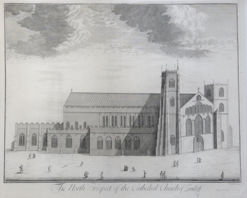 Collins The north prospect of the cathedral church of Landaff c.1713