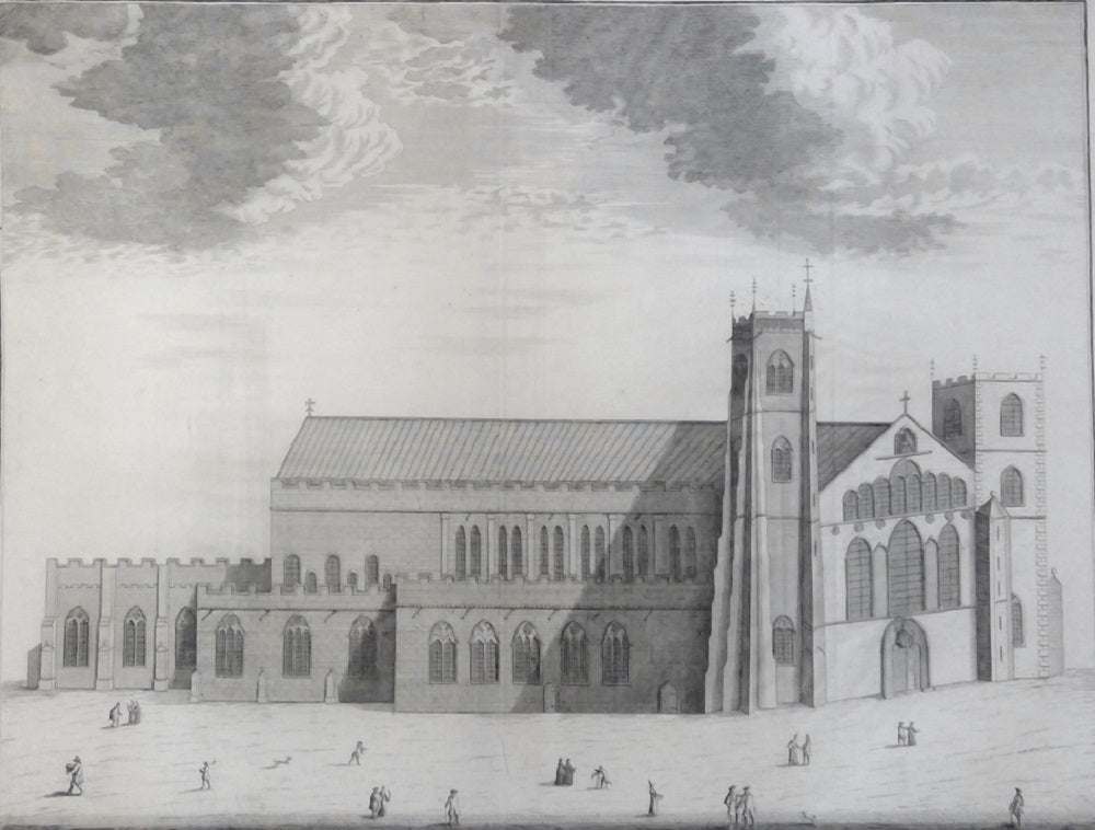 Collins The north prospect of the cathedral church of Landaff c.1713