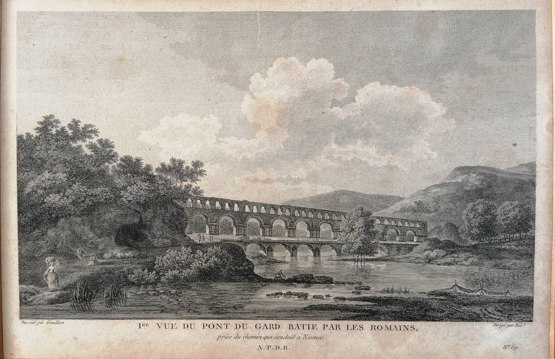 Génillion Née 1re Vue du Pont du Gard batie [sic] par les Romains (1787)