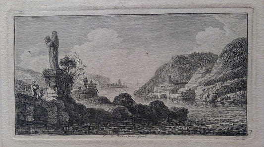 Weirotter Paysage à la statue (XVIIIe)