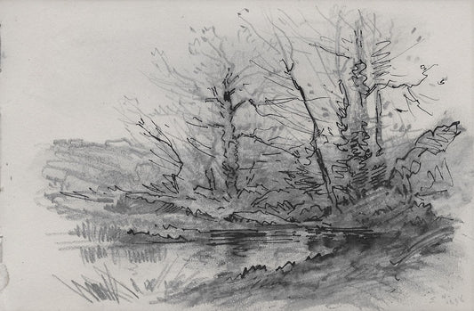 Noirot 103 Arbres derrière une mare (1898)