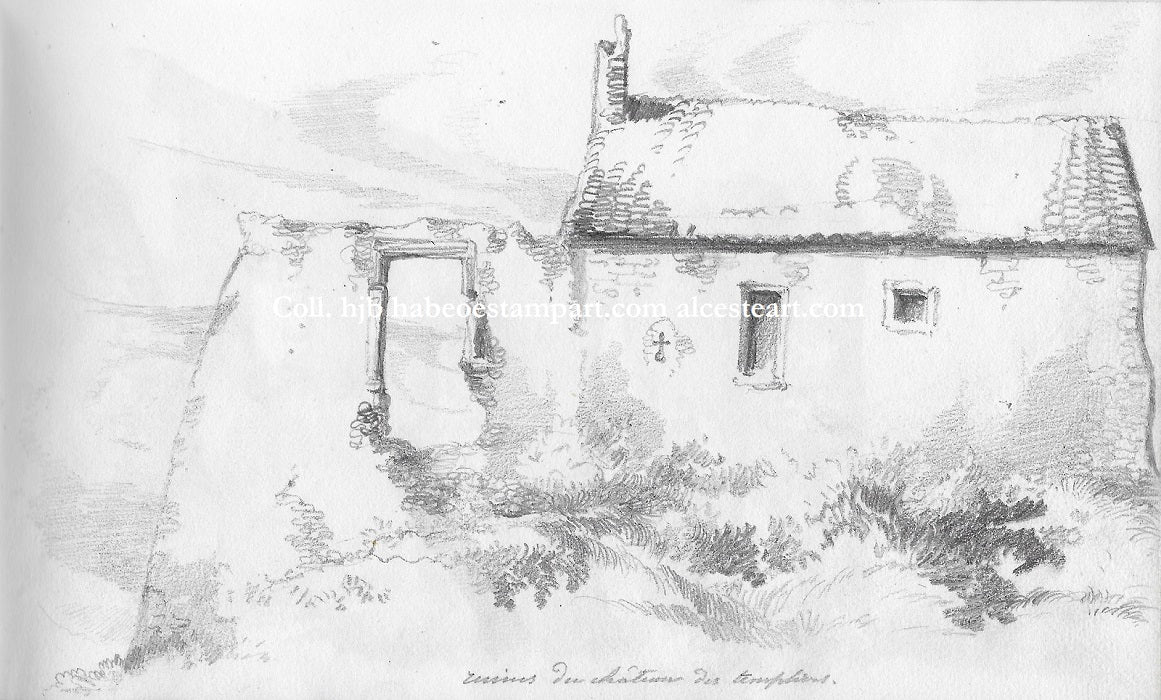 X Vichy. Ruines du château des Templiers Busset (1854)