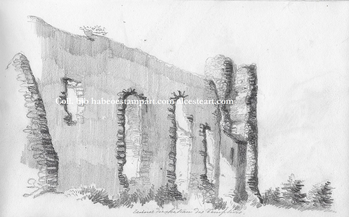X Vichy. Tours Ruines du château des Templiers Busset (1854)