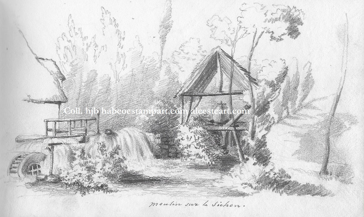 X Vichy. Moulin sur le Sichon Cusset (1854)