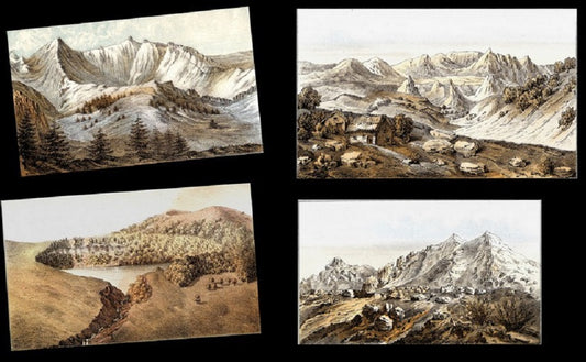 Alexeline Lecoq Lot 4 lithographies Les Monts Dore