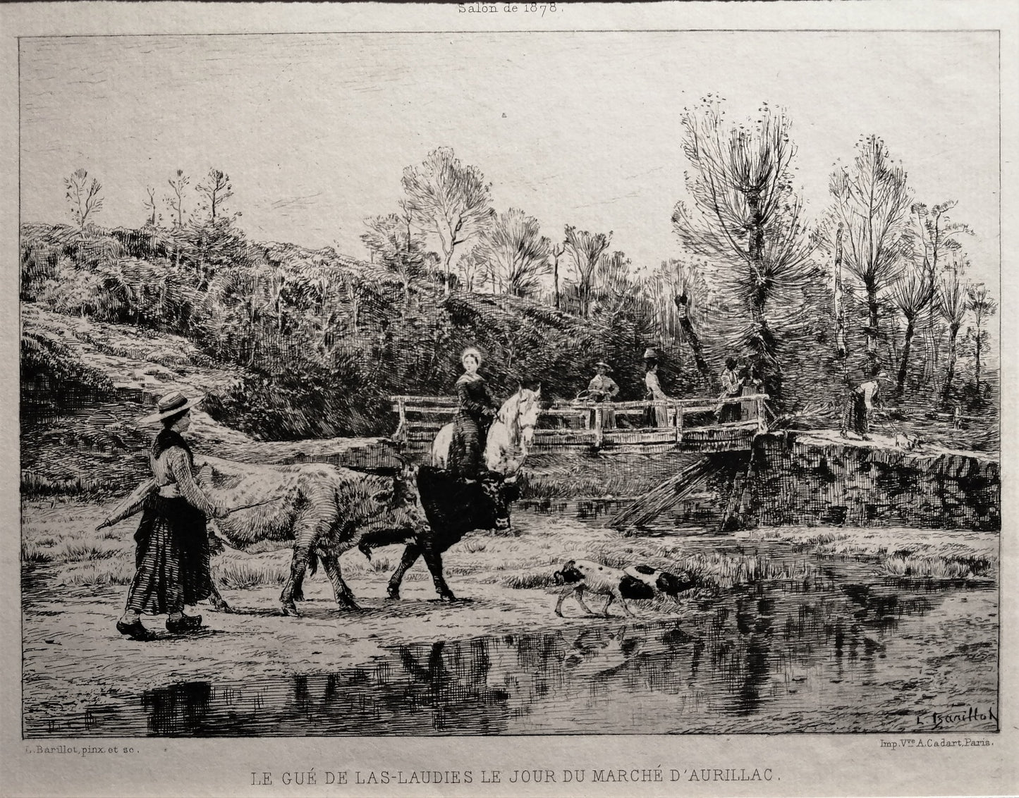 Barillot Le Gué de Las-Laudie le jour du marché d'Aurillac (1878)