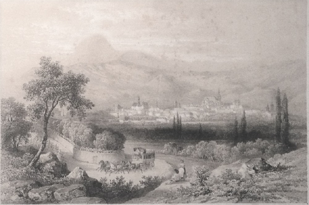 Bichebois Clermont-Ferrand. Vue prise de la route d'Issoire (1849)