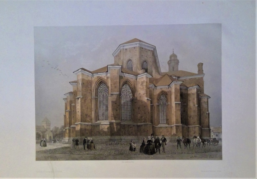Billmark Upsal abside de la cathédrale (1857) Suède