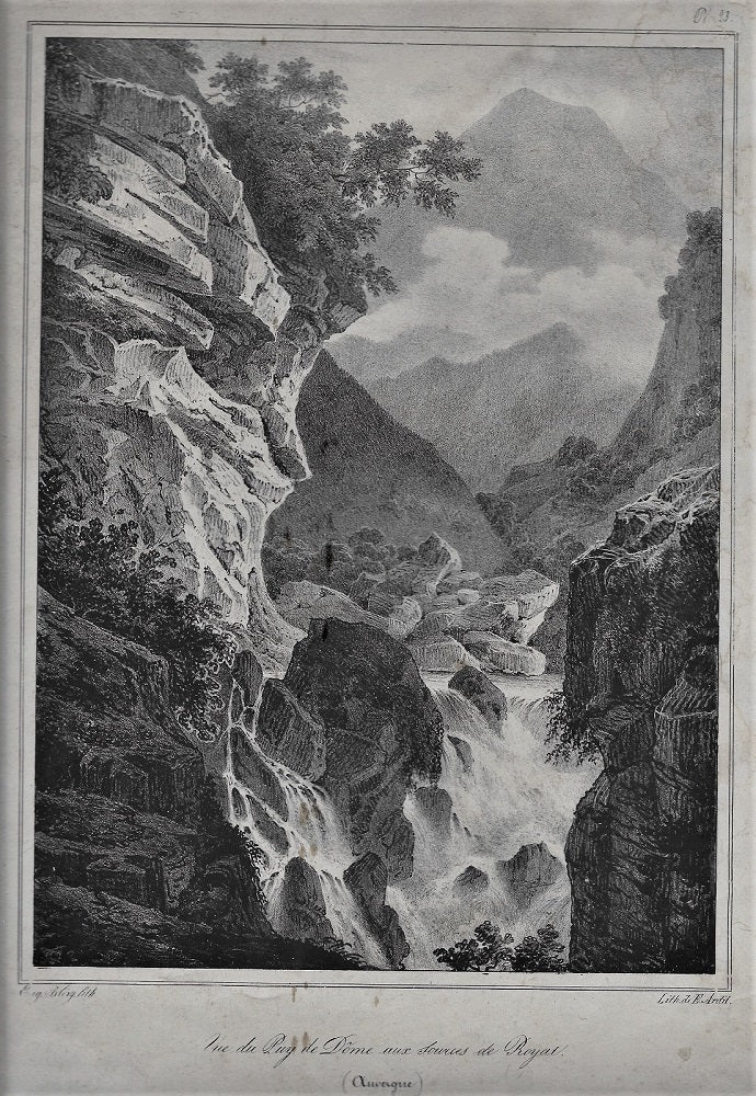 Bléry Vue du Puy-de-Dôme aux sources de Royat Auvergne (1830)
