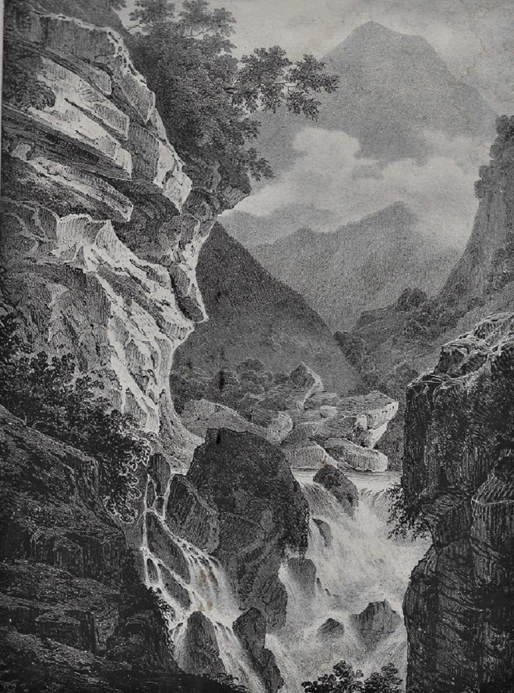 Bléry Vue du Puy-de-Dôme aux sources de Royat Auvergne (1830)