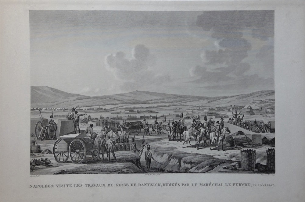 Couché Napoléon visite les travaux du siège de Dantzick dirigés par le maréchal Lefebvre le 9 mai 1807