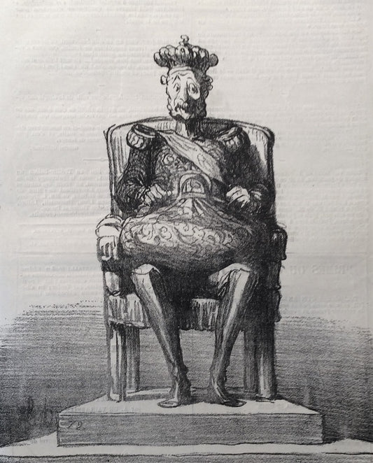 Daumier nouveau roi d'Espagne prenant prudement le parti de régner 1870