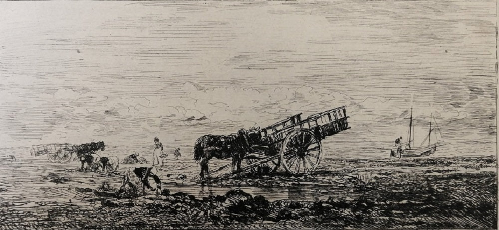 Daubigny Charrette sur la Plage de Villerville (1855)