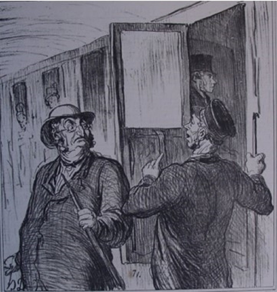 Daumier Chemin de Fer Je ne monte jamais dans un wagon ou se trouve un voyageur seul 1864