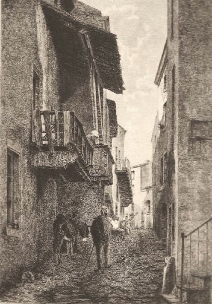 Duclos Roux Une rue de Royat (1873)