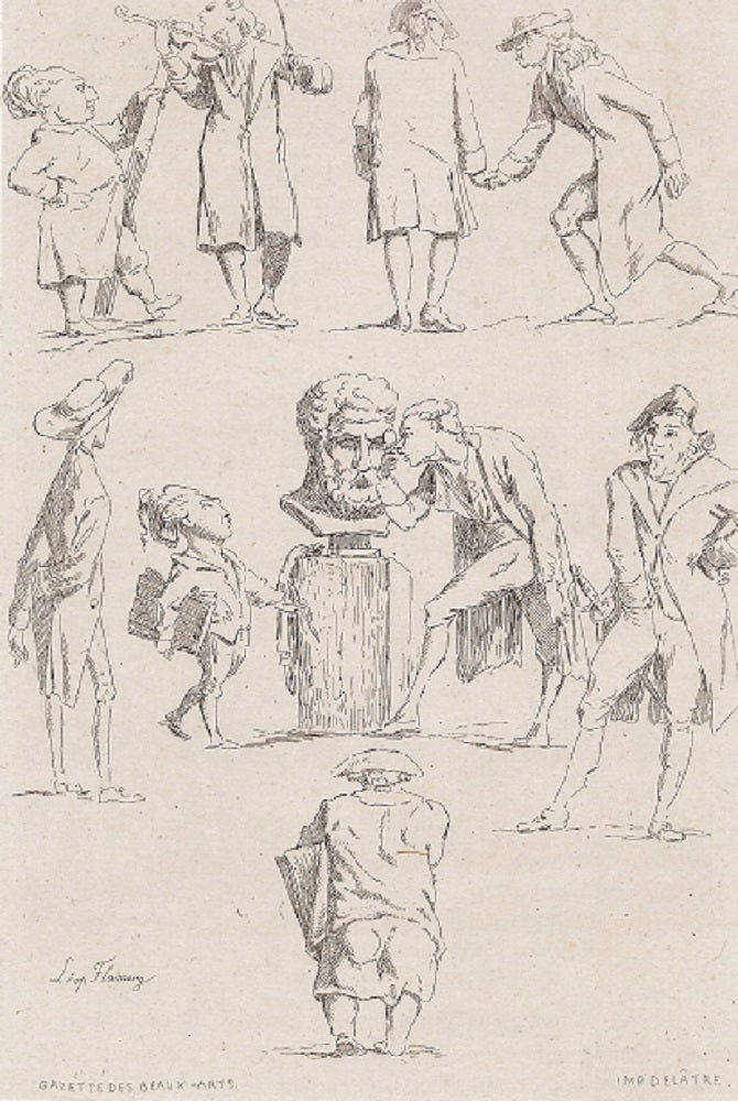 Flameng Caricatures d’anciens pensionnaires de l’école de Rome (1859)