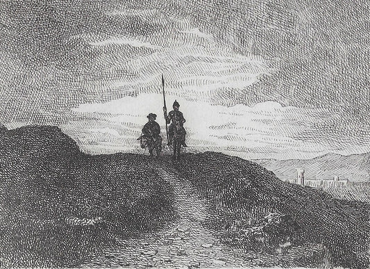 Monnin Don Quichotte et Sancho Panza d'après Jendelle (1874)