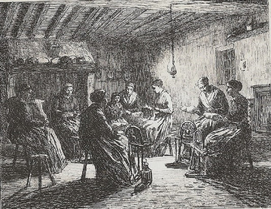 Lhermitte La Veillée (1873) Paris à l'eau-forte