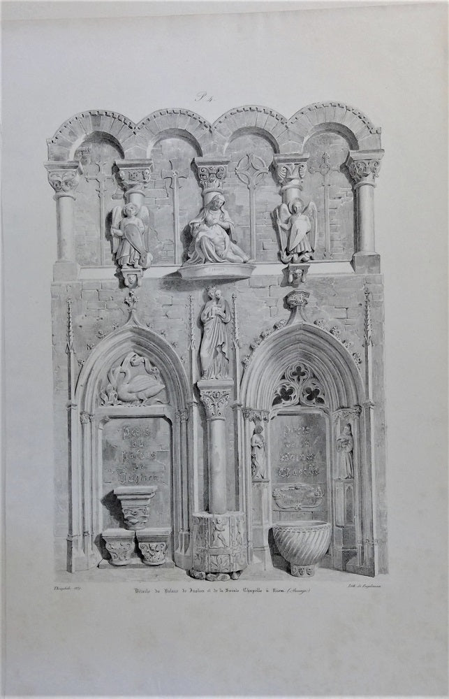 Théophile Détails du Palais de Justice et de la Sainte Chapelle à Riom Auvergne