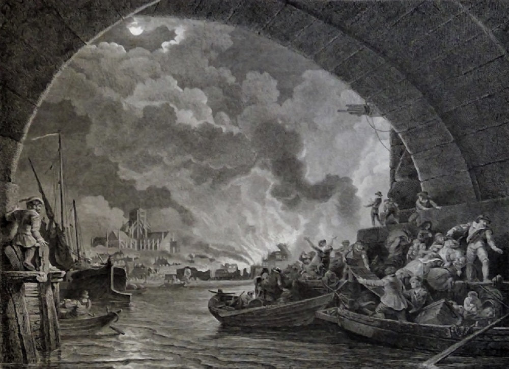Loutherbourg The great fire of London (1805)