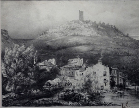 Huet Tour de Montpeyroux sur les bords de l'Allier (1831)
