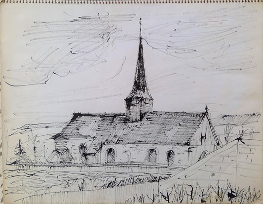 Harentz Dessin Église de village