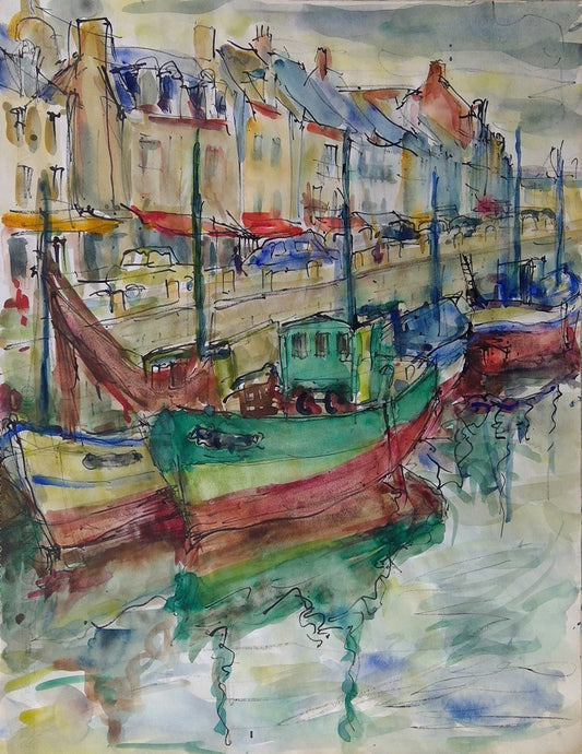 Harentz Dessin Port sur l’Atlantique Bateaux à quai