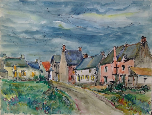 Harentz Dessin Village sur la côte atlantique