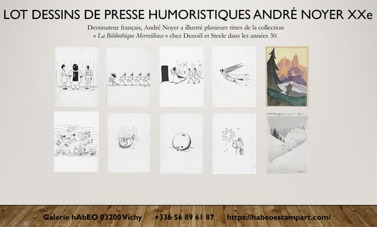 Noyer Lot de 10 dessins humoristiques