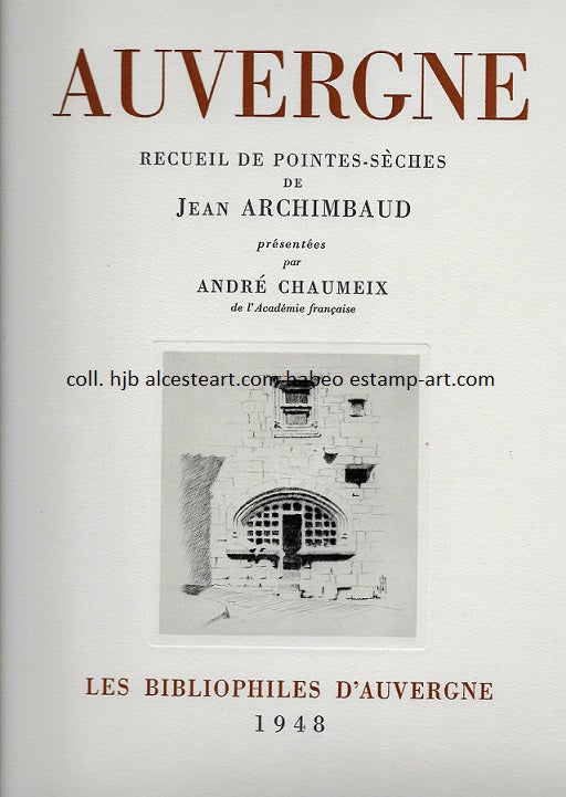 Archimbaud Auvergne 36 gravures Cantal Haute-Loire Puy-de-Dôme (1948)