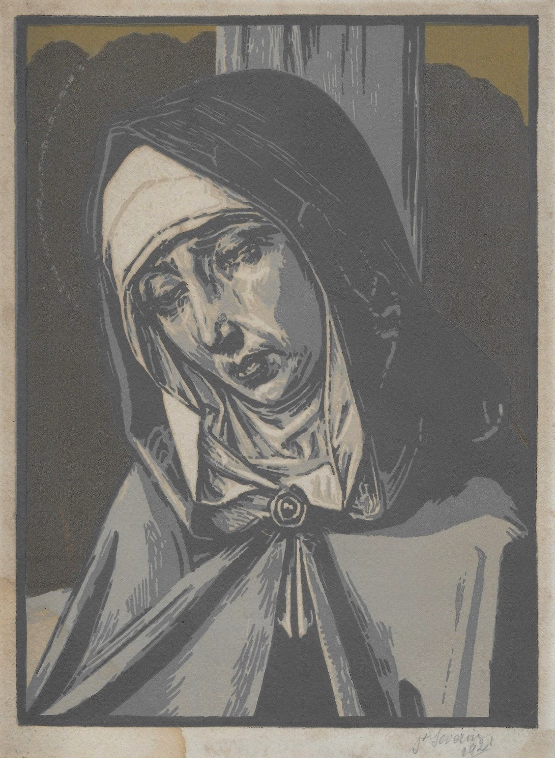 Beltrand [Paris] Tête de Vierge à St-Severin (1921)