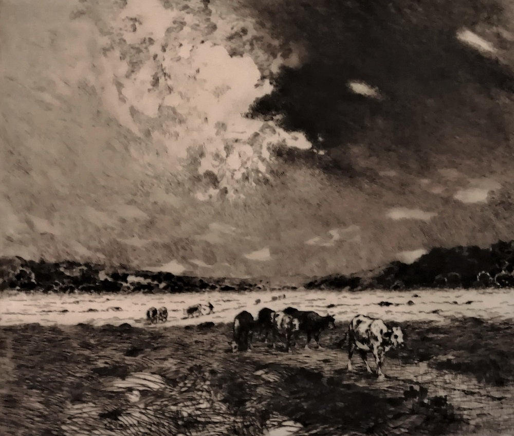 Charvot Rentrée du troupeau (1912) Bourbonnais