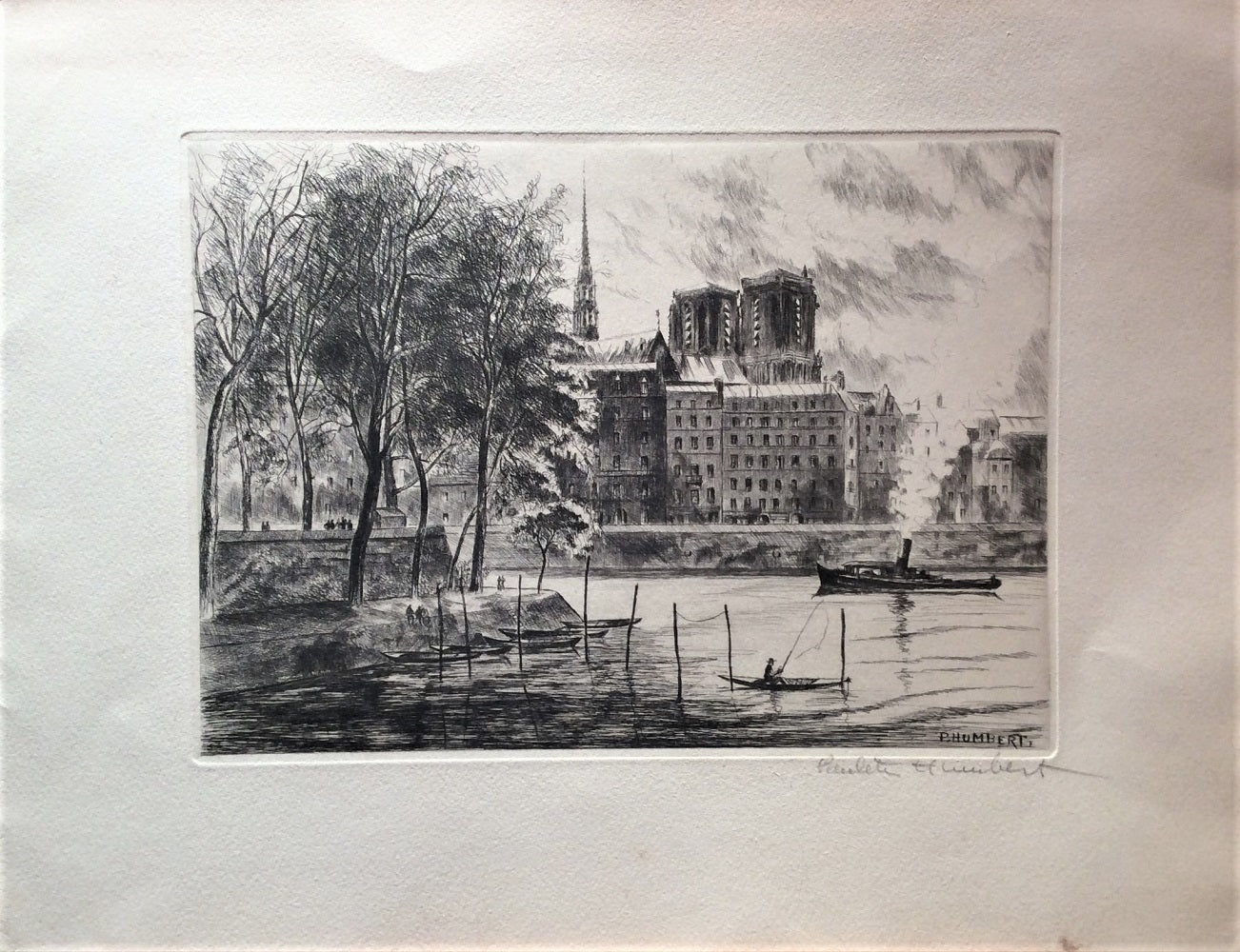 Humbert La Seine devant Notre Dame de Paris 1951